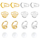 Pandahall Elite 40pcs 2 couleurs composants d'anneau en laiton réglables et 40 cabochons en verre(DIY-PH0002-70)-1