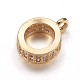 Brass Micro Pave Cubic Zirconia Tube Bails(X-ZIRC-K070-44G)-1