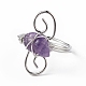Natural Amethyst Chips with Vortex Finger Ring(RJEW-L082-02P-04)-3