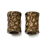 Brass Beads, Textured Column, Rack Plating, Long-Lasting Plated, Lead Free & Cadmium Free, Antique Bronze, 14x9.5mm, Hole: 6mm(KK-K427-01AB)