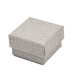 Paper Jewelry Display Cases, Jewelry Set Cases for Rings Earrings Necklaces Bracelets Storage, with Sponge, Square, Gainsboro, 5.2x5.2x3.3cm(CON-K015-01A-01)