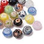 Handmade Lampwork Beads, Rondelle, Faceted, Mixed Color, 10x7mm, Hole: 1.4mm(LAMP-K048-04A)