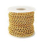 10M Oxidation Aluminum Curb Chains, Unwelded, with Spool, Golden, Link: 8x5x1.5mm(CHA-CJ0001-04)