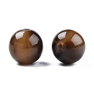 Resin Beads, Imitation Gemstone, Round, Saddle Brown, 12x11.5mm, Hole: 1.5~3mm(RESI-N034-01-L01)