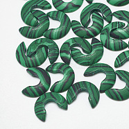 Synthetic Malachite Cabochons, Arched Shape, Green, 9x11x2mm(TURQ-S290-56A-01)