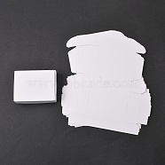 Kraft Paper Gift Box, Mailing Boxes, Folding Boxes, Rectangle, White, 8x6x2cm(CON-K003-03A-02)