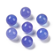 Natural Blue Agate No Hole Sphere Beads, Round, Dyed & Heated, 10mm(G-K353-04A-30)