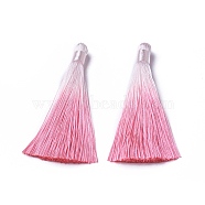Polyester Tassel Big Pendant Decorations, Flamingo, 80~85x8~20mm(FIND-E018-F13)