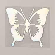 Laser Style PET Waterproof Self-adhesive Stickers, for Car, Motorcycle Decoration, Colorful, Butterfly Pattern, 125x136x0.1mm, Sticker: 116x130mm(DIY-WH0043-87B-01)