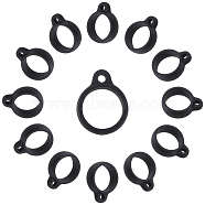 50Pcs Silicone Pendant, for Electronic stylus & Lighter Making, Ring, Black, Inner Diameter: 13mm(SIL-GF0001-33C)