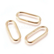 201 Stainless Steel Quick Link Connectors, Linking Rings, Closed but Unsoldered, Oval, Golden, 23x9.5x1.5mm, Inner Diameter: 6x19.5mm(STAS-L238-048A-G)