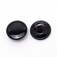 Iron Snap Buttons, for Costume Jacket Coat Accessories, Black, 1.25x0.45cm, Hole: 2mm(FIND-WH0062-89F)