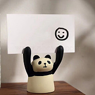 Resin Memo Photo Stand Holder, Card Note Clips, for Office Desktop Decoration, with Paper Card, Panda, White, 50x46.5x27.5mm(OFST-PW0002-068J)