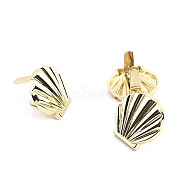 Decorative Alloy Bag Buckle Clip, Detachable Shoe Decoration, Shell Shape, Light Gold, 24x25mm(PW-WG55872-01)