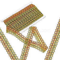 Ethnic Style Embroidery Polyester Lace Trims, Garment Accessories, Gold, 1-3/8 inch(34.5mm)(OCOR-WH0070-20A)