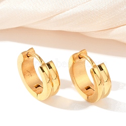 304 Stainless Steel Polishing Effect Hoop Earrings, Ion Plating(IP), Golden, 13x4mm(EJEW-M001-33G)