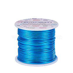 Round Aluminum Wire, Deep Sky Blue, 12 Gauge, 2mm, about 98.42 Feet(30m)/roll(AW-BC0001-2mm-07)