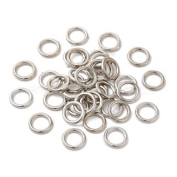 Alloy Closed Jump Rings, Round Ring, Platinum, 6x1mm, 18 Gauge, Inner Diameter: 3.8mm(KK-WH0052-05A-P)