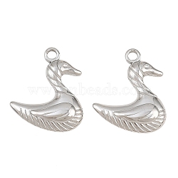 304 Stainless Steel Pendants, Duck Charms, Platinum, 22x18x2.5mm, Hole: 2mm(SA-CBA0F84-09P)