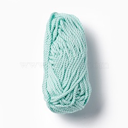 3-Ply Polyester Luminous Yarn, Glow in The Dark Yarn, for Knitting & Crochet, Cyan, 1/8 inch(3mm), about 27.34 Yards(25m)/Bundle(OCOR-C003-01B)