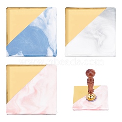 CRASPIRE Porcelain Cup Mat, with Cork Bottom, Marble Pattern Ceramic Cork Mat, Square, Mixed Color, 90x90x8mm, 3pcs/set(DJEW-CP0001-02)