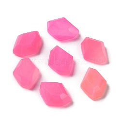 Dyed Natuarl Pink Agate Beads, No Hole, Faceted Rhombus, 14x10.5x5.5mm(G-P510-01)