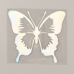 Laser Style PET Waterproof Self-adhesive Stickers, for Car, Motorcycle Decoration, Colorful, Butterfly Pattern, 125x136x0.1mm, Sticker: 116x130mm(DIY-WH0043-87B-01)