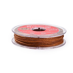 2-Ply Round Waxed Cotton Thread Cords, Import From Japan, Chocolate, 0.5mm, about 21.87 Yards(20m)/Roll(YC-T004-01A-09)