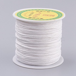 Polyester Cord, White, 0.8mm, about 87.48 yards(80m)/roll(OCOR-P008-800)