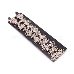 Lace Butterfly Orchid Non-slip Bra Straps, Elastic Adjustable Bra Strap Holder, with Hooks, Wheat, 385x10~22x1~5.5mm, 2pcs/set(FIND-WH0081-43A)