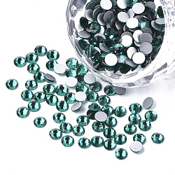 Glass Flat Back Rhinestone Cabochons, Back Plated, Faceted Half Round, Blue Zircon, SS20, 4.6~4.8x2mm, about 1440pcs/bag(RGLA-S002-20SS-20)
