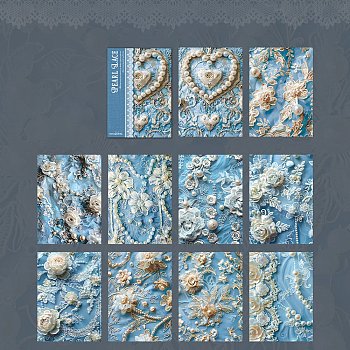 30 Sheets Scrapbook Paper Pad, for DIY Album Scrapbook, Greeting Card, Background Paper, Paper Pearl Bud Shadow Series, Light Blue, 140x100mm