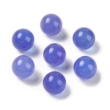 Natural Blue Agate No Hole Sphere Beads, Round, Dyed & Heated, 10mm