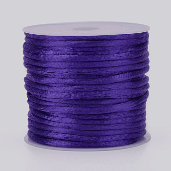 Nylon Cord, Satin Rattail Cord, for Beading Jewelry Making, Chinese Knotting, Mauve, 1mm, about 32.8 yards(30m)/roll