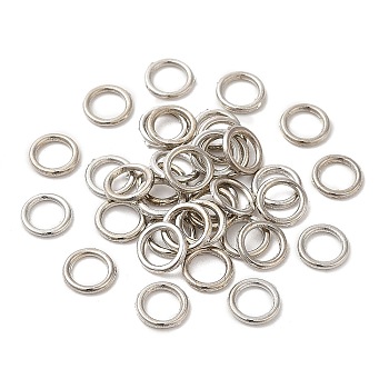 Alloy Jump Rings, Round Ring, Platinum, 6x1mm, 18 Gauge, Inner Diameter: 3.8mm