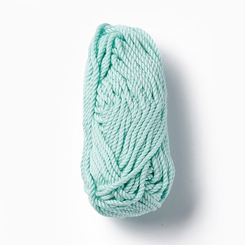 3-Ply Polyester Luminous Yarn, Glow in The Dark Yarn, for Knitting & Crochet, Cyan, 1/8 inch(3mm), about 27.34 Yards(25m)/Bundle