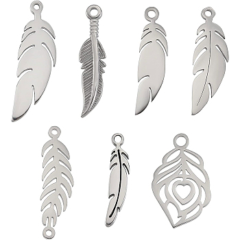 BENECREAT 20Pcs 5 Style 201 Stainless Steel Hollow Pendants, Butterfly, Mixed Color, 15.5x13x1mm, Hole: 1.5mm, 4pcs/color