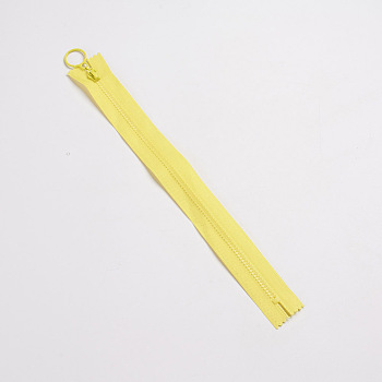 Resin Close End Zippers, Garment Accessories, for Sewing Purse Bags Crafts, Yellow, 280x29x2mm