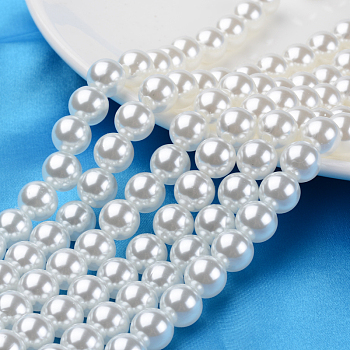ABS Plastic Imitation Pearl Round Beads, White, 14mm, Hole: 2mm, about 350pcs/500g