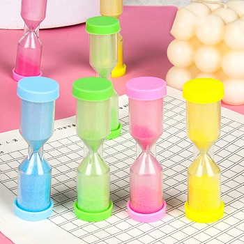 Plastic Hourglass Sand Display Decorations, for Kitchen Office Desk Book Shelf Cabinet Home Decor, Mixed Color, 19.5~20x71mm