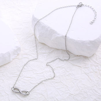 Stainless Steel Infinity Pendant Necklaces for Women, Stainless Steel Color