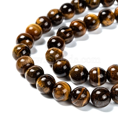 Grade ab naturelle perles rondesoeil de tigre brins(X-G-O047-02-10mm)-3