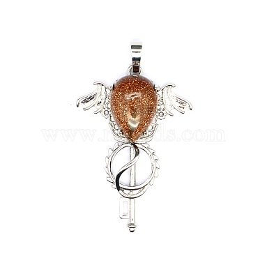 Platinum Key Goldstone Pendants