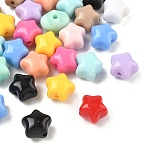 Opaque Acrylic Beads, Star, Mixed Color, 11.5x12x9mm, Hole: 2.5mm, about 690pcs/500g(OACR-D324-02)