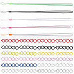 5Pcs 5 Colors Rubber Lanyard Straps, with Plastic Findings and 12 Style Silicone Pendant, Mixed Color(DIY-GF0008-39C)