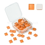 60Pcs Transparent Glass Cabochons, Square, Saddle Brown, 9.8x9.8x4mm(GLAA-YW0003-65-07)