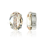 Preciosa&reg MAXIMA Crystal Sew-On Cups, Multi-Strand Links, Czech Crystal, with Brass Prong Settings, 719 36 410 Oval, Silver, 00030 235 Honey, 14x10mm(X-PRC-SB14-00030-235-S)