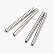 304 Stainless Steel Tube Beads, Stainless Steel Color, 20x1.5mm, Hole: 1mm(STAS-P100-05P)