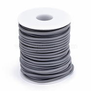 Hollow Pipe PVC Tubular Synthetic Rubber Cord, Wrapped Around White Plastic Spool, Gray, 2mm, Hole: 1mm, about 54.68 yards(50m)/roll(RCOR-R007-2mm-10)