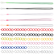 5Pcs 5 Colors Rubber Lanyard Straps, with Plastic Findings and 12 Style Silicone Pendant, Mixed Color(DIY-GF0008-39C)